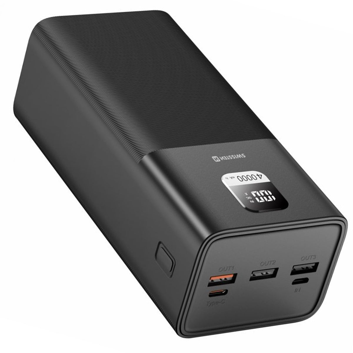 SWISSTEN Powerbank 40000 mAh 3x USB-A USB-C 100W powerful FOR LAPTOP Color black