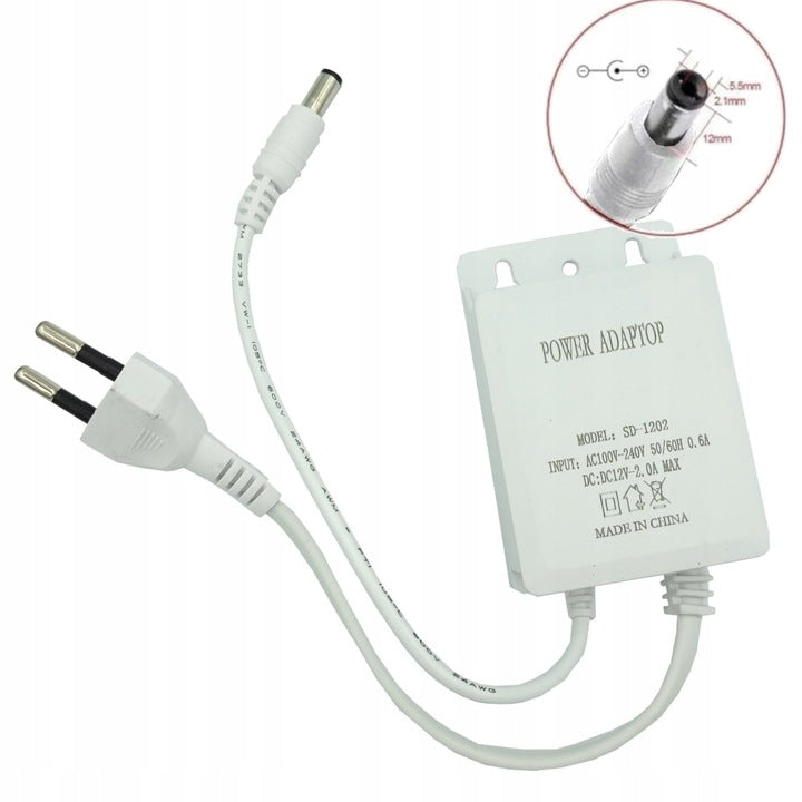 SWITCHING POWER SUPPLY FOR CCTV 12V 2A CAMERAS Manufacturer code 05528