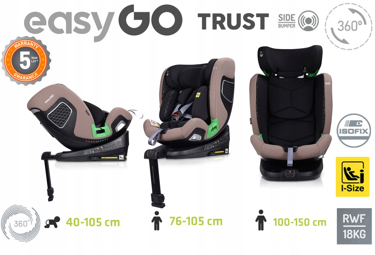 SWIVEL CAR SEAT 360° 15x ADJUSTMENT 0-36 KG RWF I-SIZE ISOFIX Packaging status original