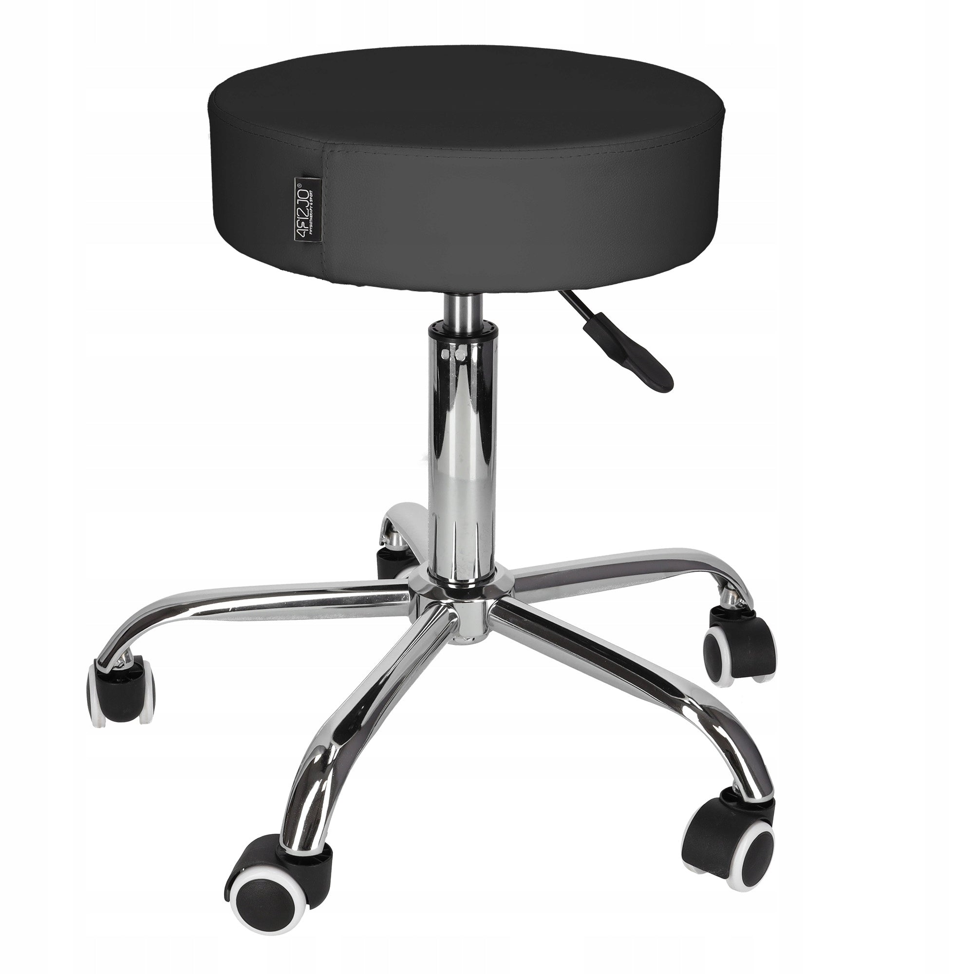 SWIVEL STOOL for massage for office on wheels 4FIZJO PURE - black