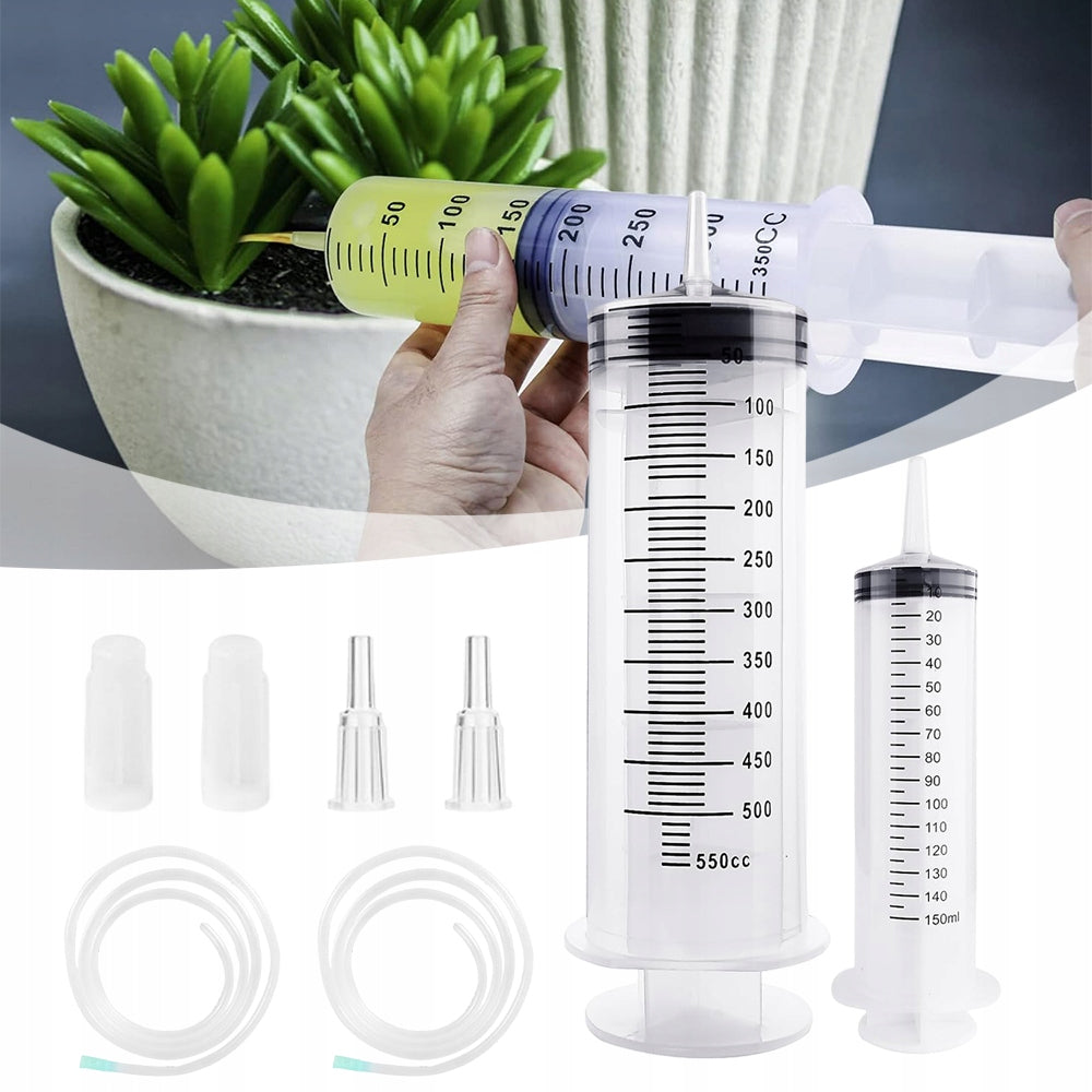 SYRINGE WITH TUBE, LARGE MEASURING SYRINGE FOR SUCTION OF LIQUID OIL