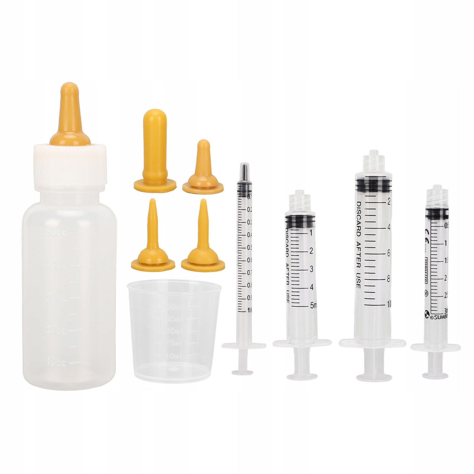 SYRINGES WITH PACIFIERS FOR FEEDING ANIMALS
