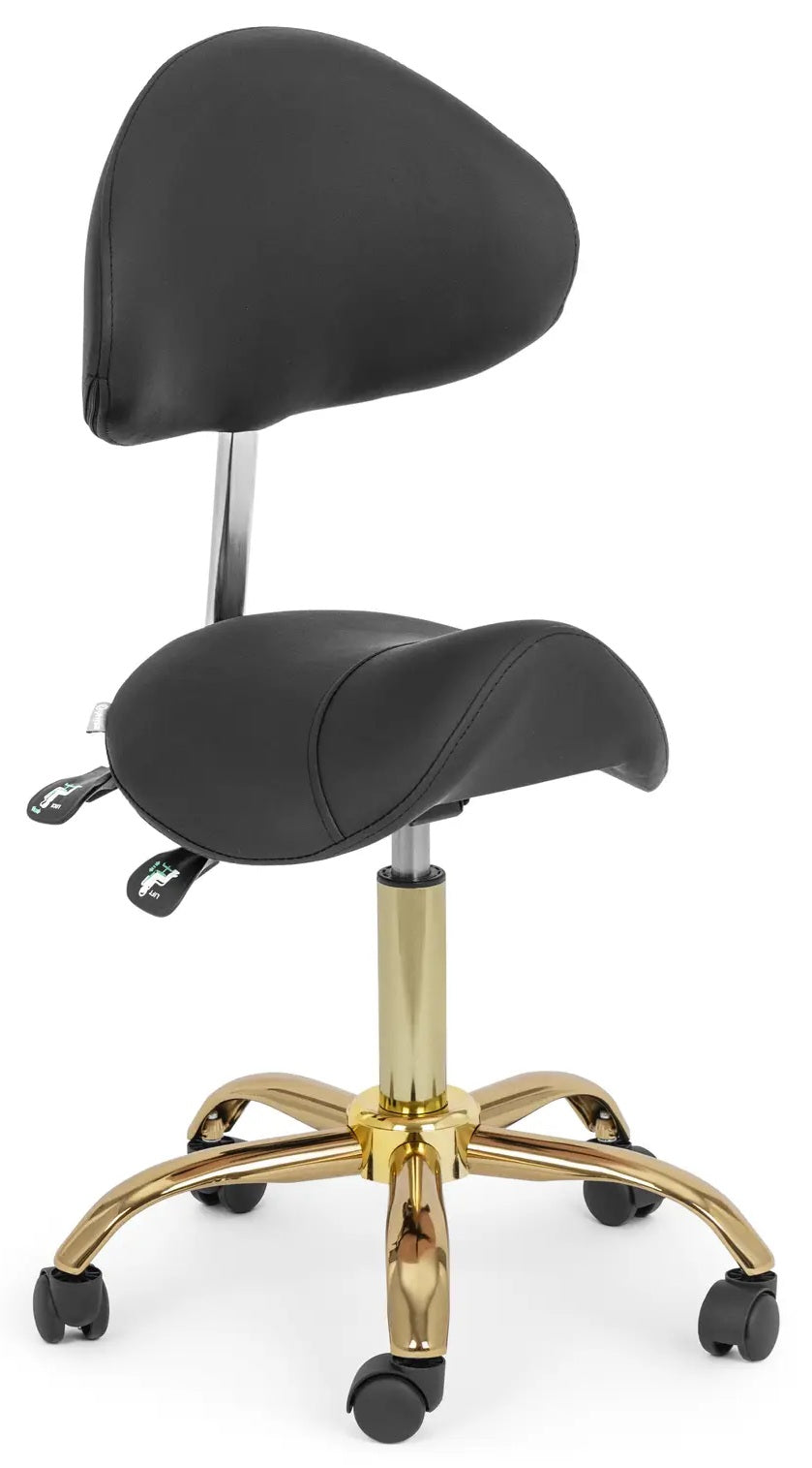 Saddle chair 51-65cm 150kg black/gold PHYSA MANNHEIM BLACK_GOLD
