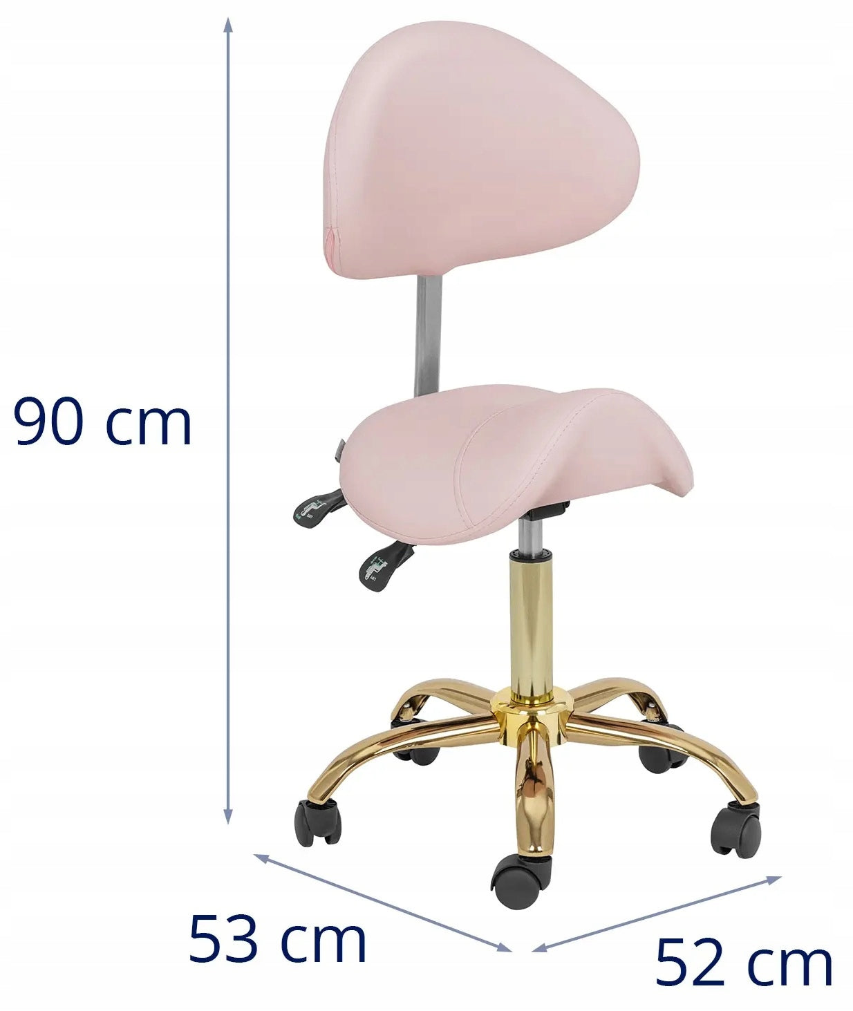 Saddle chair 51-65cm light pink/gold PHYSA MANNHEIM POWDER PINK_GOLD