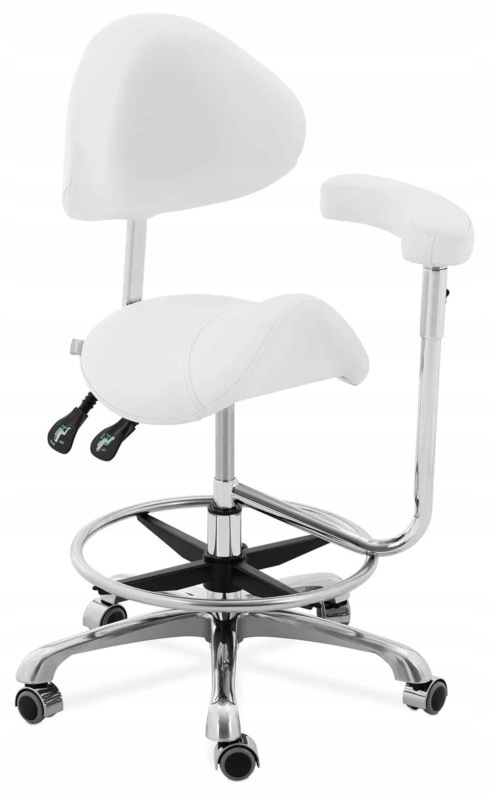 Saddle chair with armrest 51-61cm 150kg PHYSA WUPPERTAL WHITE