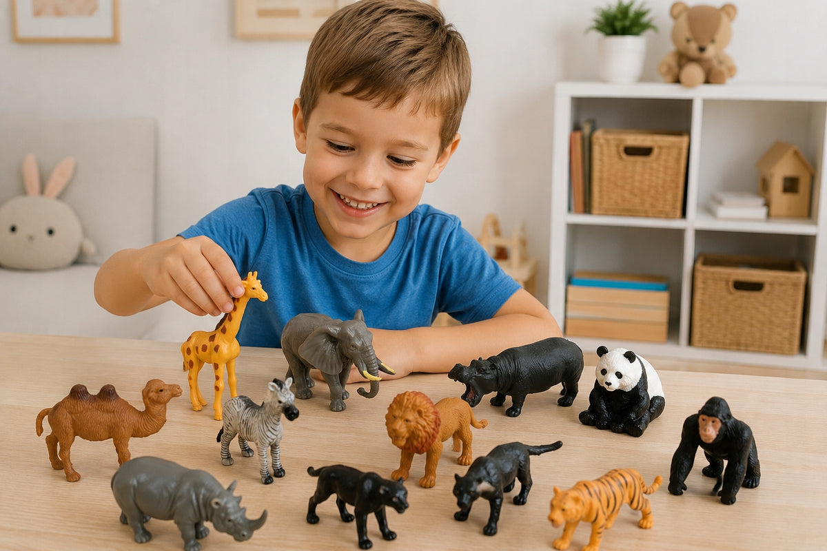 Safari Animal Figurines 12 Pcs Zoo Set Educational Gift for Kids Manufacturer code Zestaw Figurek Zwierząt Farma Safari ZOO