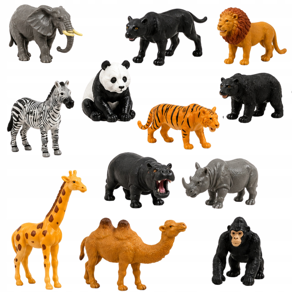 Safari Animal Figurines 12 Pcs Zoo Set Educational Gift for Kids