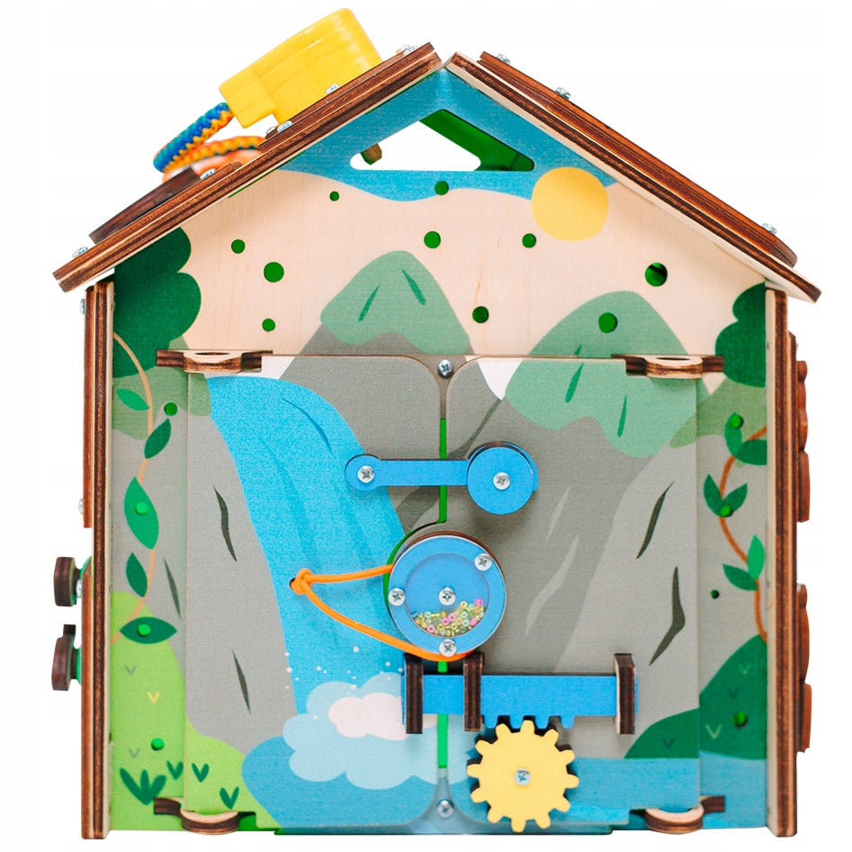 Safari Manipulation House Wooden LED Educational Toy Busy House Brand BiziToys