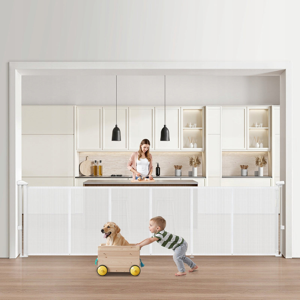 Safety GATE Extendable for Baby Dog Width 280 cm 87 cm