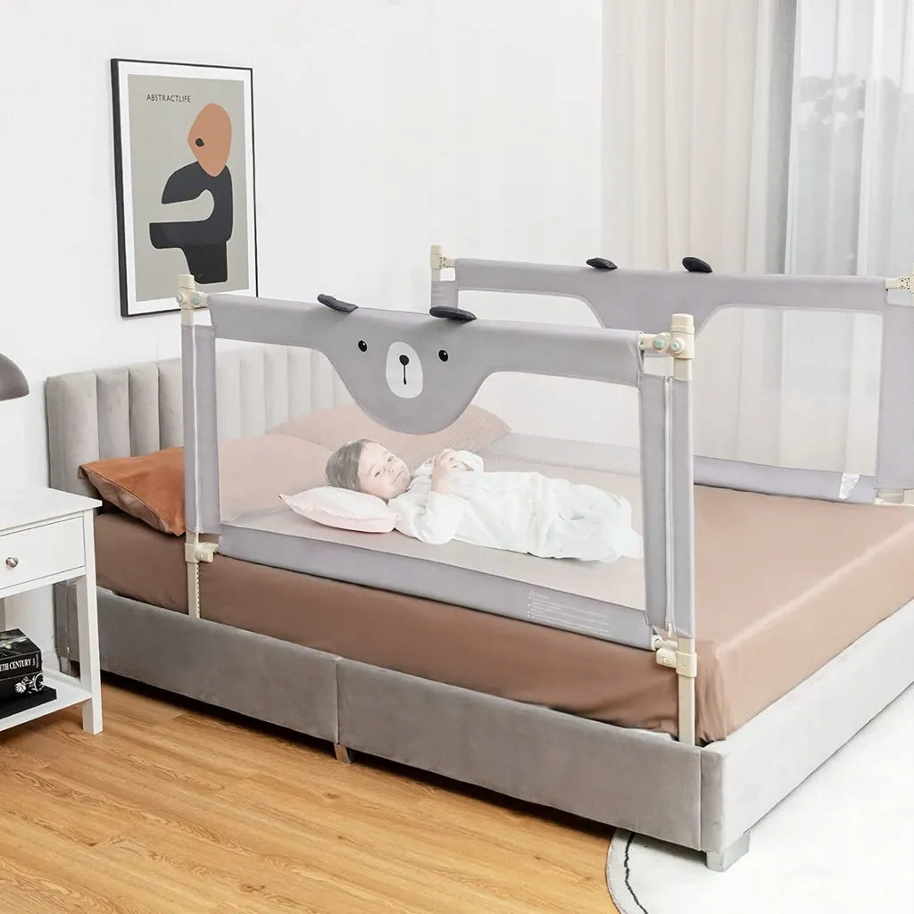 Safety barrier for bed 145 cm grey nk Brand Costway