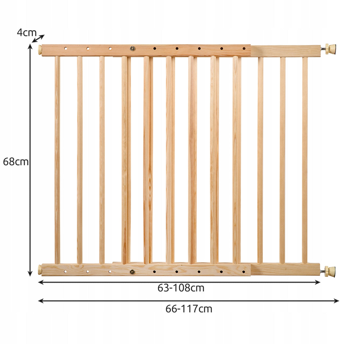 Safety barrier screwed wood Ruhhy 117 x 68 cm Manufacturer code 21730