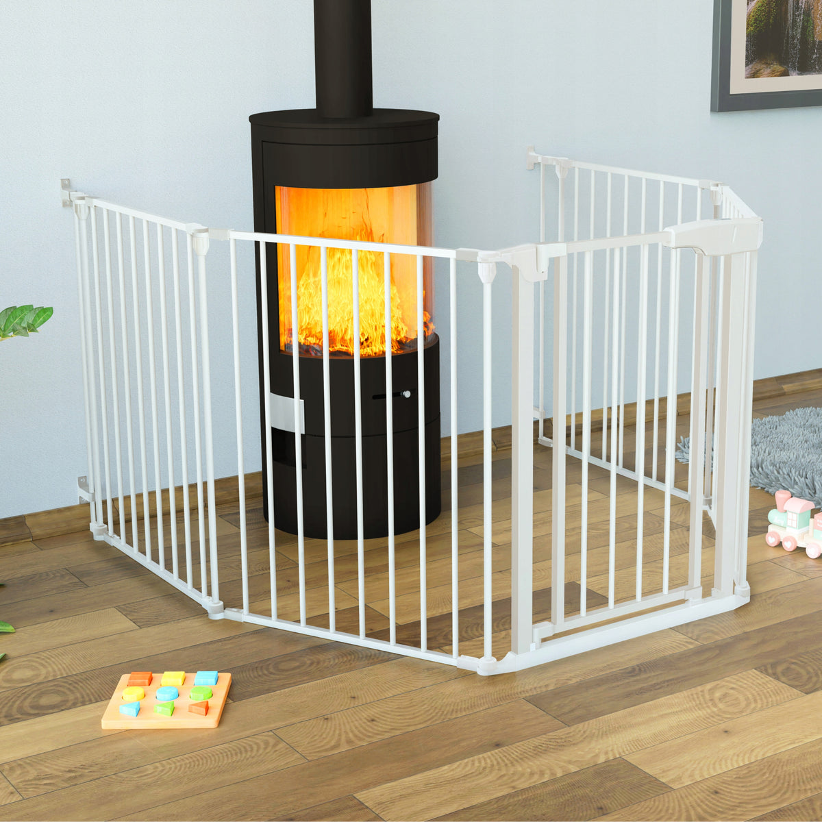 Safety gate TULANO white protective door stairs fireplace 317cm Brand Markadler