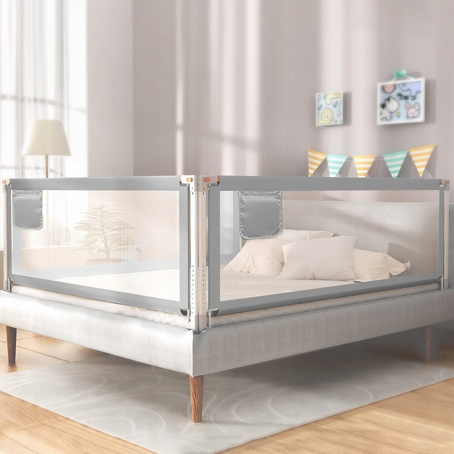 Safety gate for bed 190 cm YIKANWEN light grey