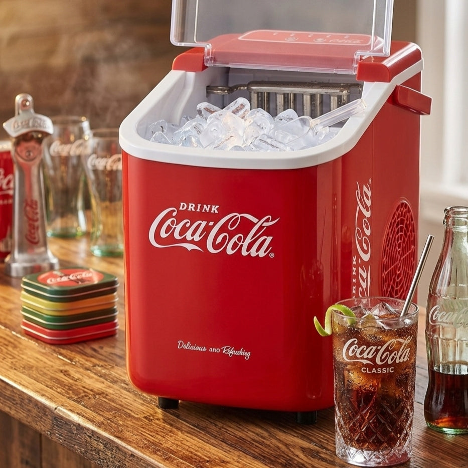 Salco CocaCola kostkarka do lodu,2 rozmiary kostek,10kg na dzień,czerwona Brand Salco