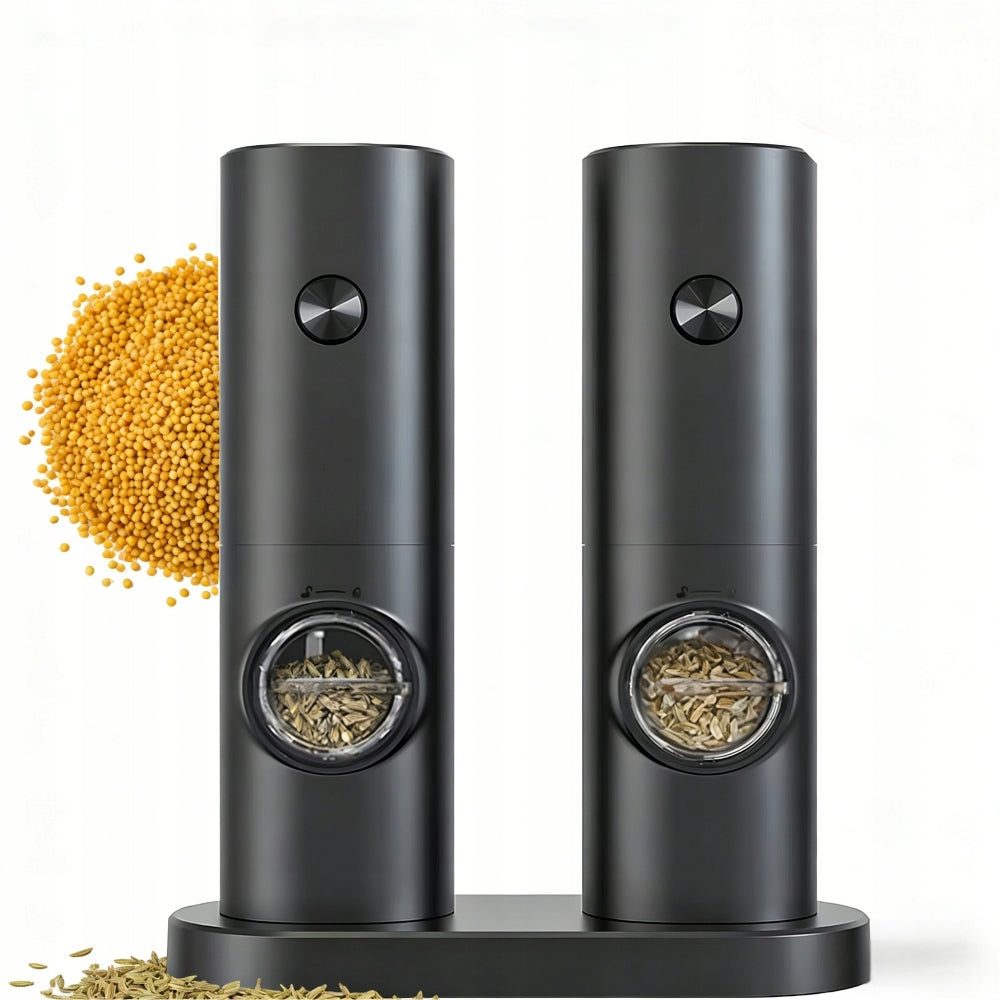 Salt Pepper Grinder Kitchen Spice Electric Ceramic Set of 2pcs Packaging status original