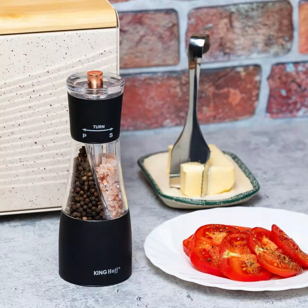 Salt Pepper Grinder Spices 2in1 Double Black Kinghoff Manufacturer code KH 1814