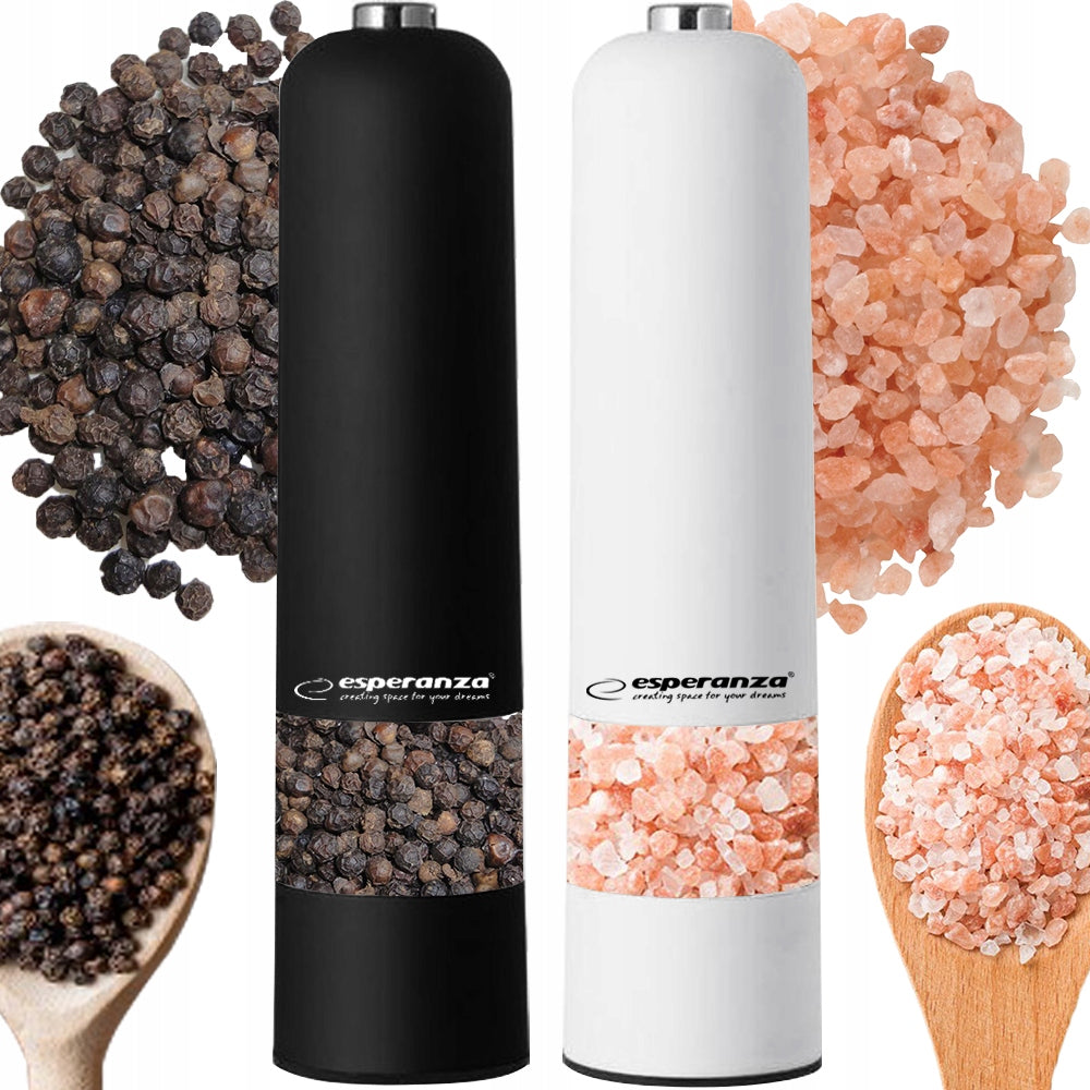 Salt and Pepper Grinder Esperanza Malabar | Electric | Black/White