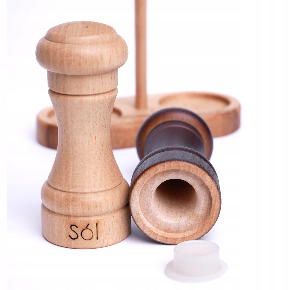 Salt and pepper shaker with stand. Stodesek Kind salt and pepper castors