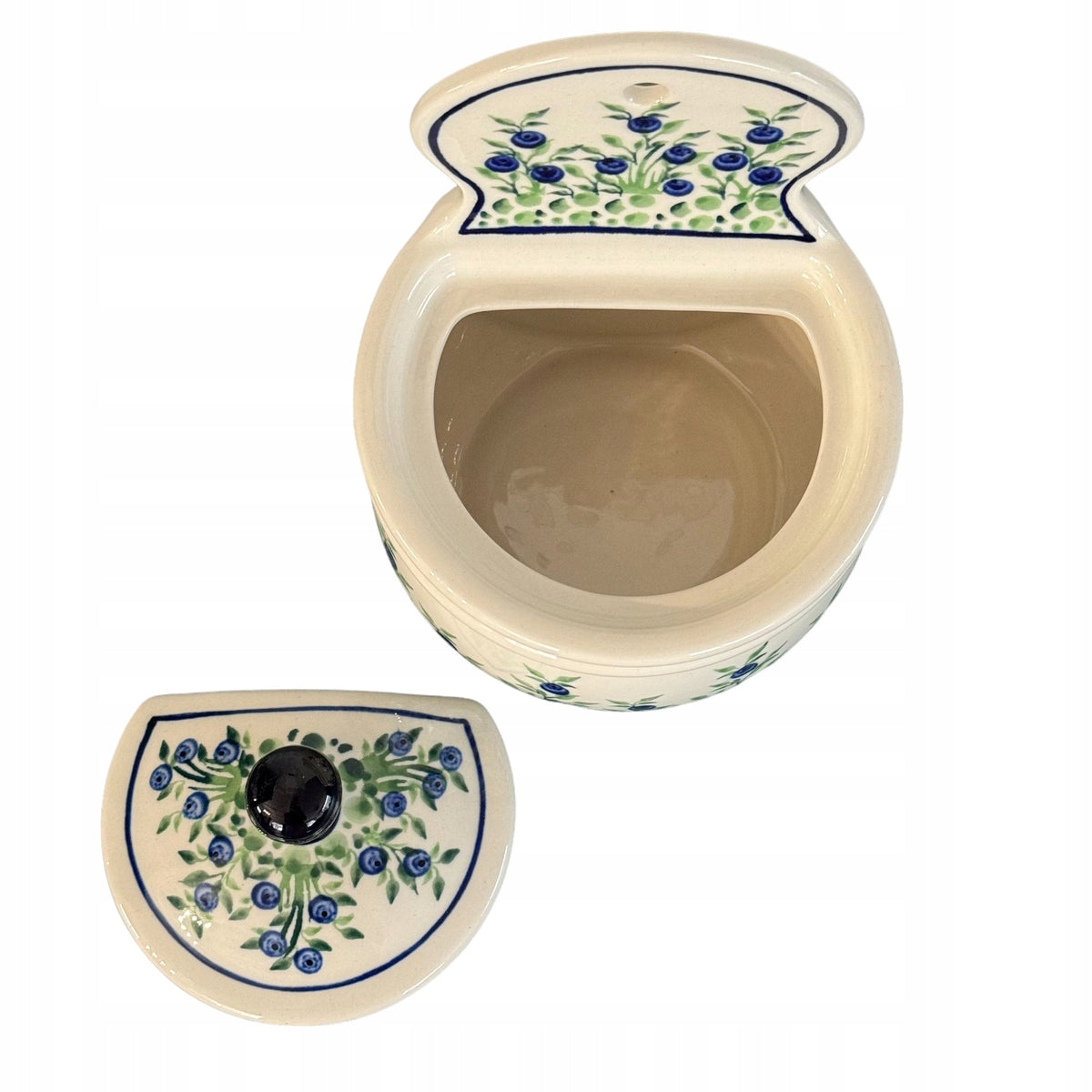 Salt shaker, salt container Blueberries D-1208 G2 Bolesławiec Manufacturer code 1208
