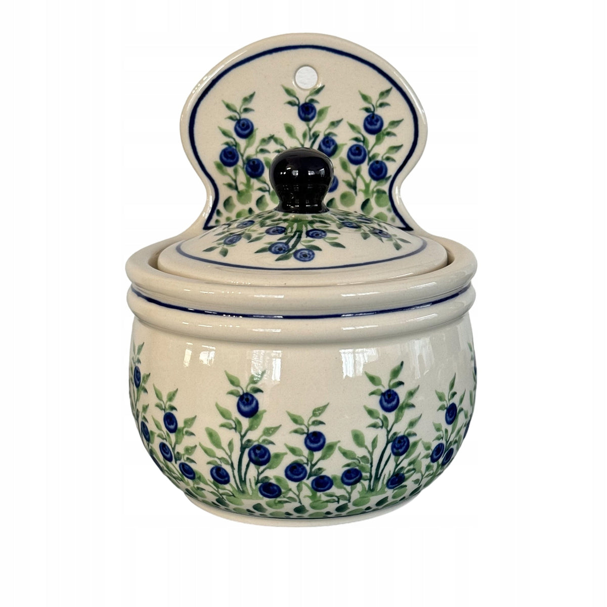 Salt shaker, salt container Blueberries D-1208 G2 Bolesławiec