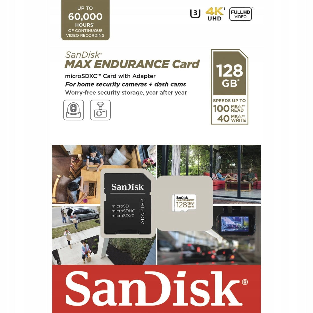 SanDisk MAX ENDURANCE micro SDXC 128GB Memory Card Manufacturer code SDSQQVR-128G-GN6IA