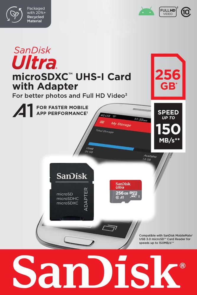 SanDisk SDSQUAC-256G-GN6MA Ultra Memory Card 256GB micro SDXC 150MB/s SD