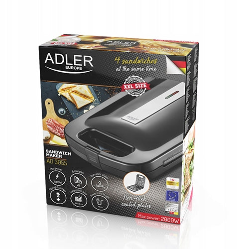 Sandwich Toast Sandwich Toaster Coating Nonstick Strong Large XXL Power rating 2000 W