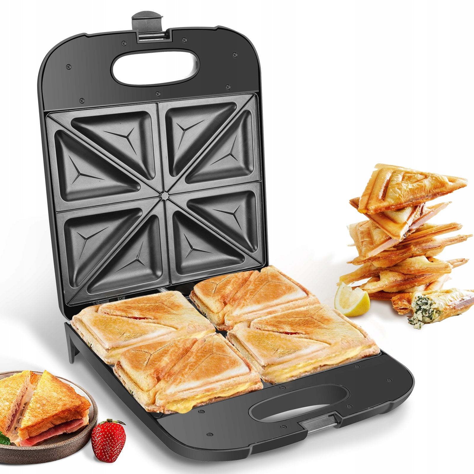 Sandwich Toast Toaster 1400W Toaster Large XXL 4 Sandwiches