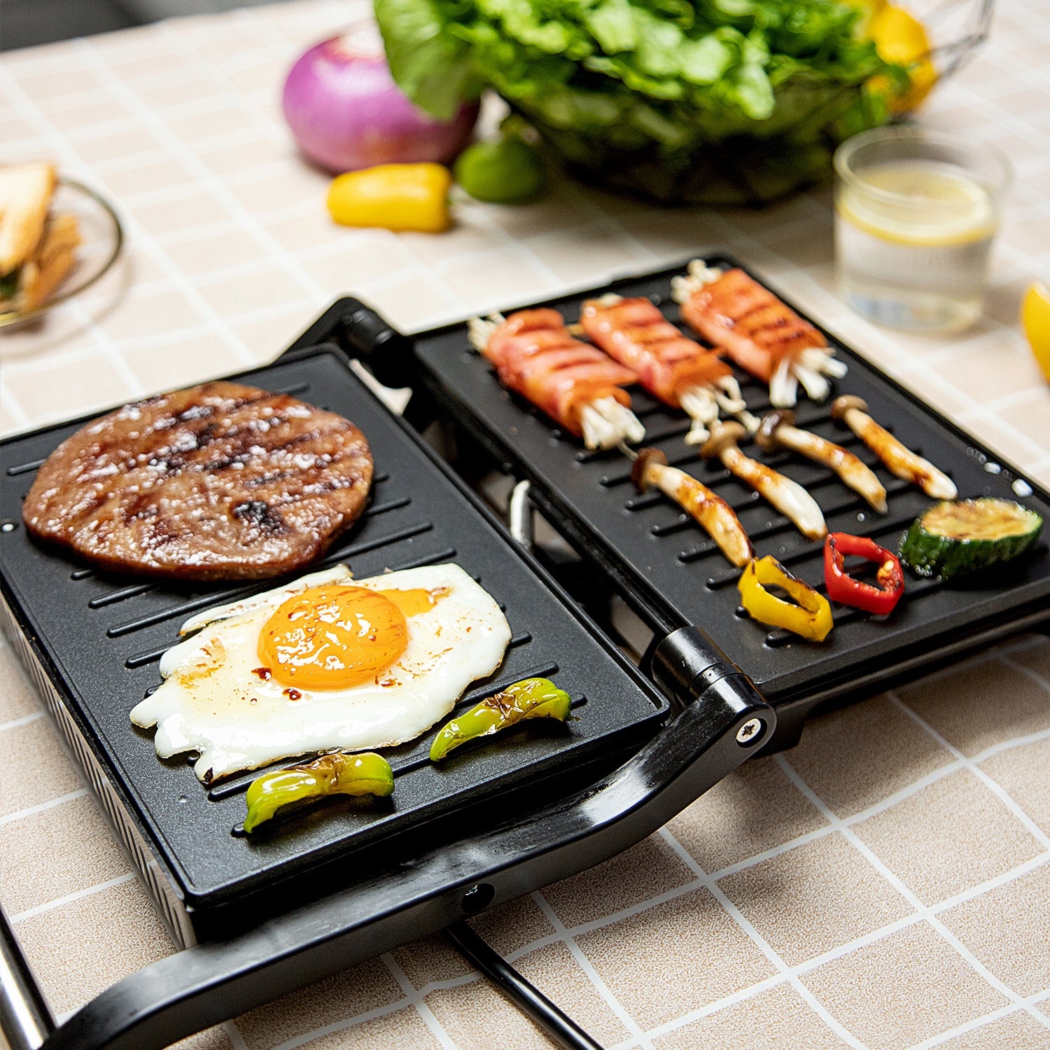 Sandwich maker panini electric grill 800W contact 180° Packaging status original