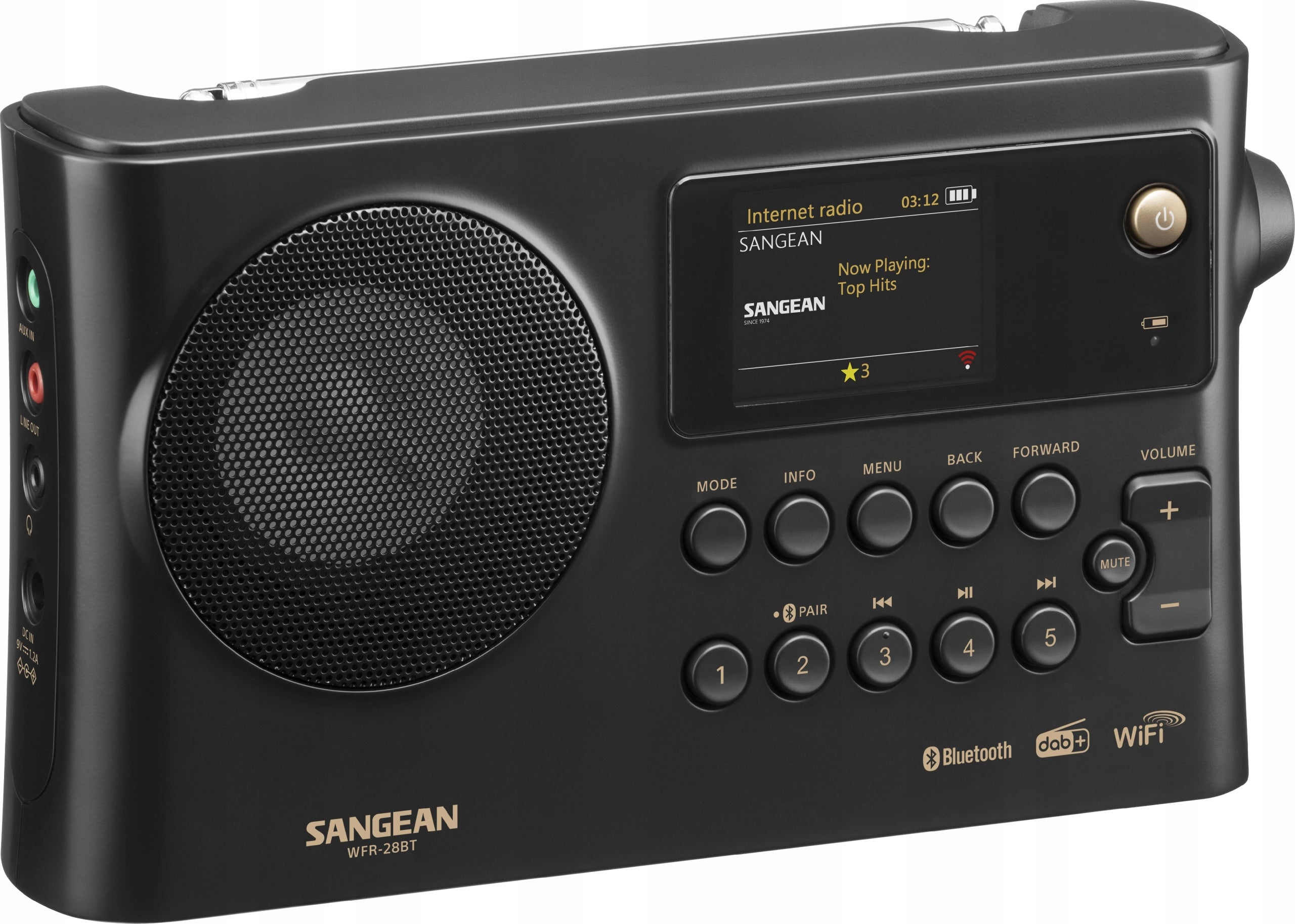 Sangean WFR-28BT Čierne Model WFR-28BT