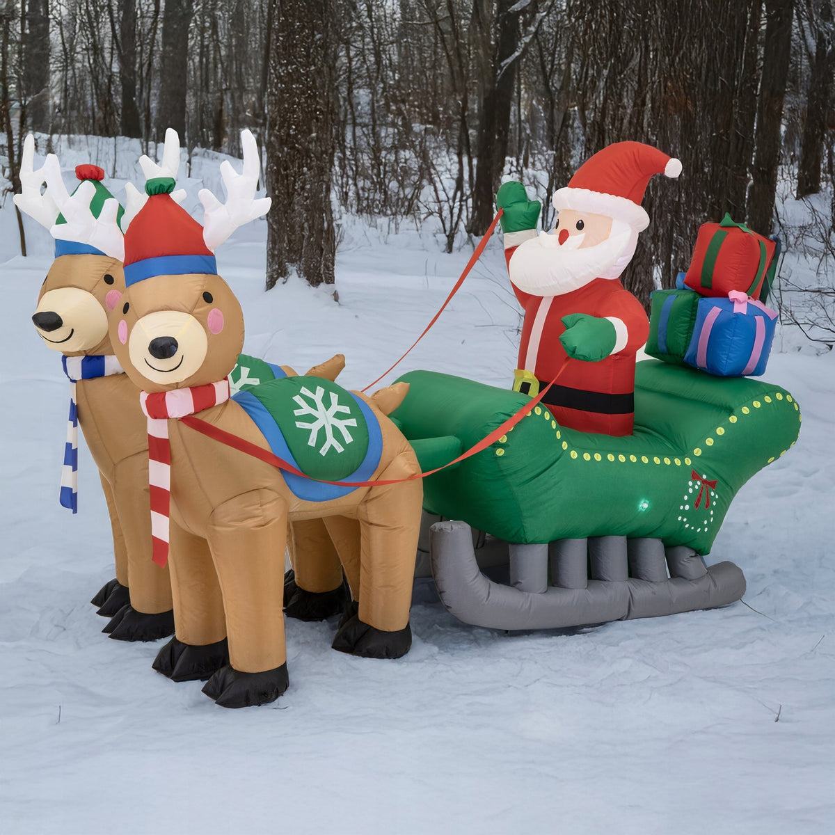 Santa Claus Inflatable Christmas Decoration Sleigh Reindeer Blower JUMIhome EAN (GTIN) 5900410332393