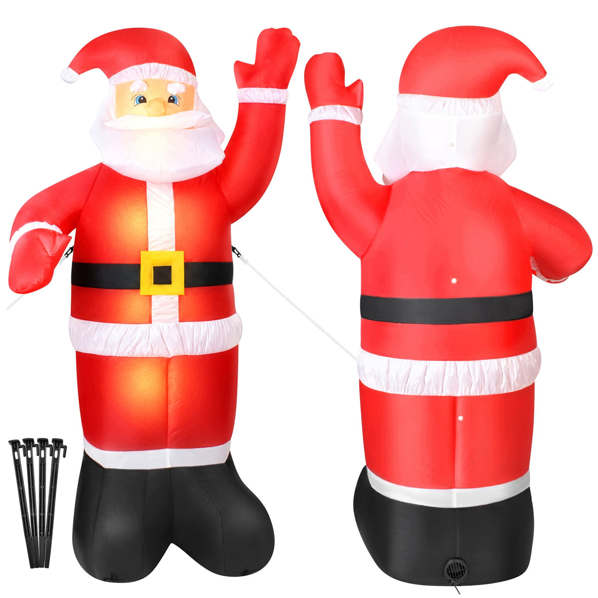 Santa Claus Inflatable LED 180 cm XXL Glowing Pumped IP44 Christmas Ornament