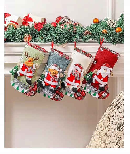 Santa Claus Shoes CHRISTMAS Socks Large 31 cm Set of 4