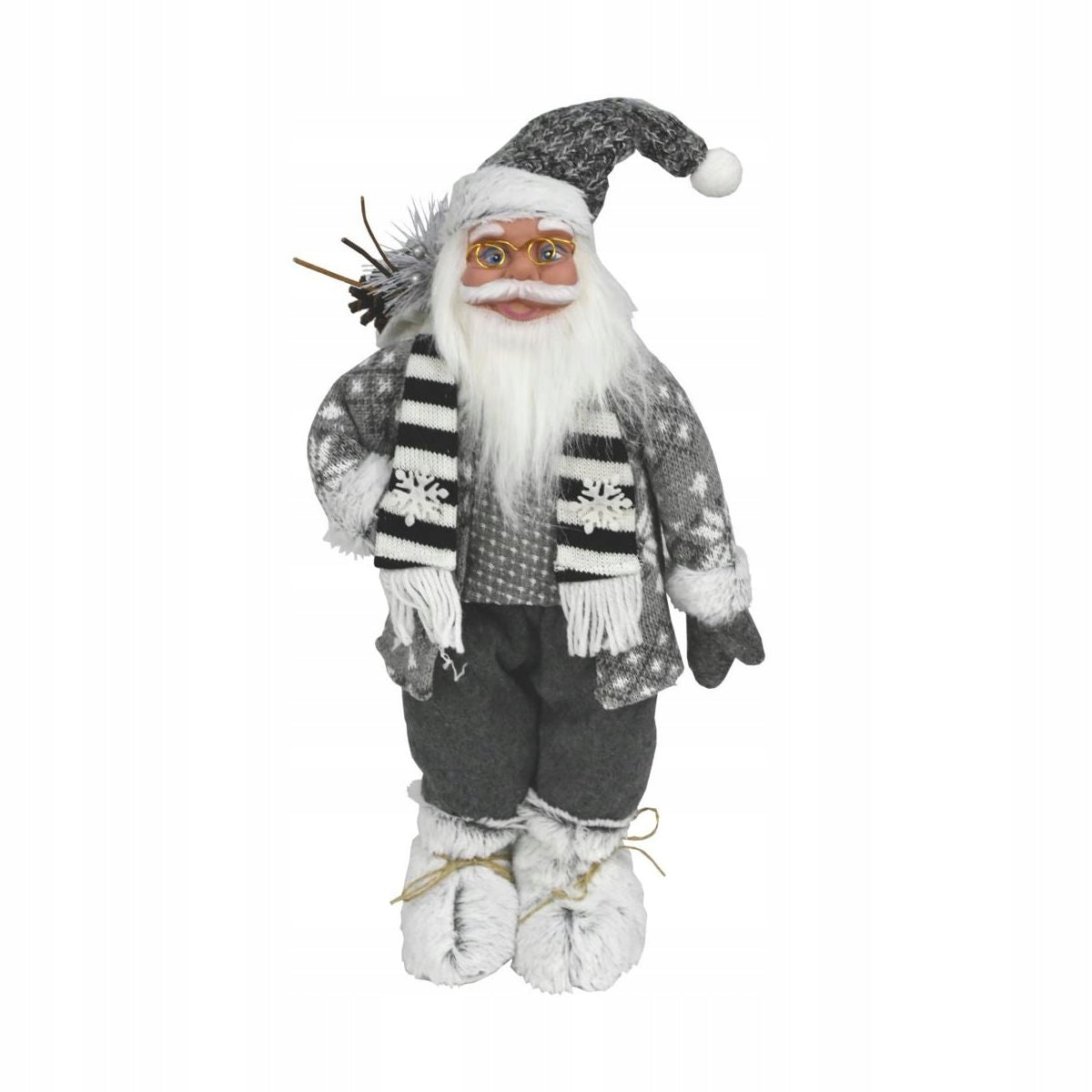 Santa Claus made of fabric with a bag of 50 cm, grey, to be placed Jumi