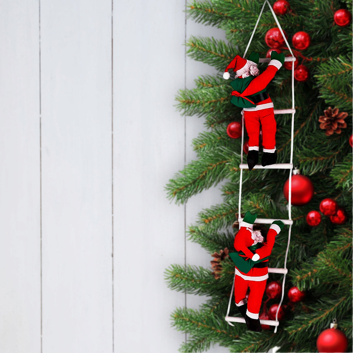 Santa Clauses Entering the Ladder Star Christmas Decoration For Balcony Brand Gotel
