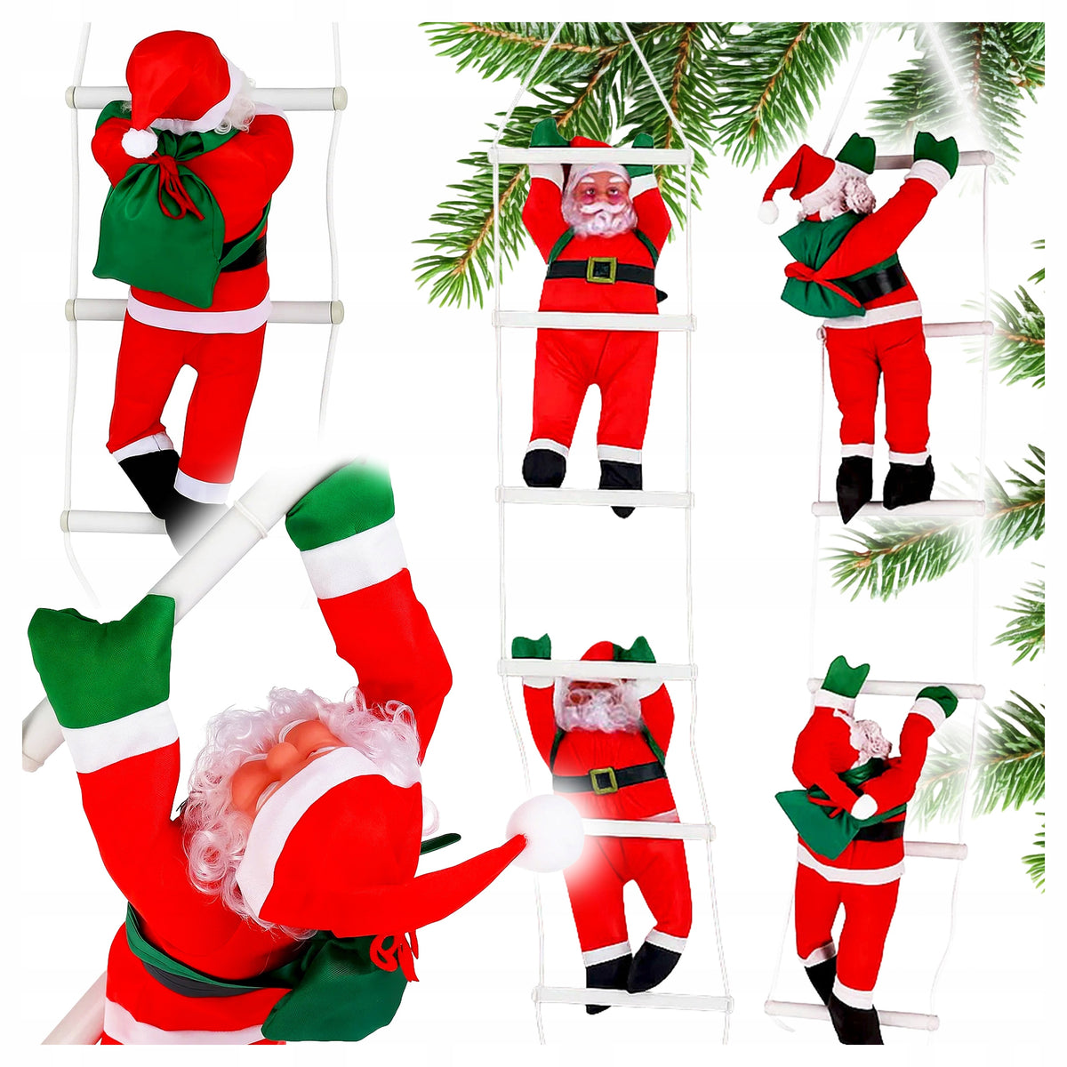 Santa Clauses Entering the Ladder Star Christmas Decoration For Balcony
