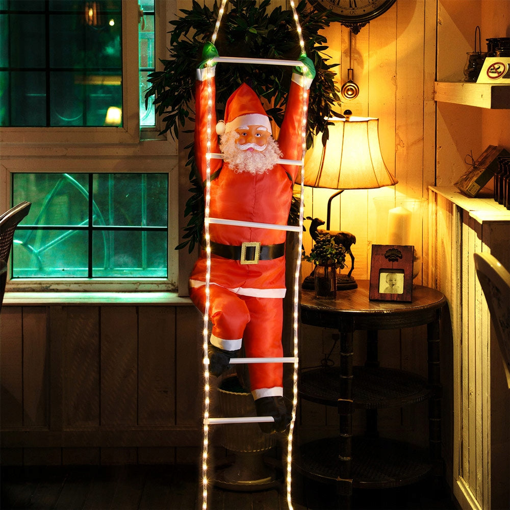 Santa XL on Ladder Large LED Timer Christmas Decoration Brand Monzana