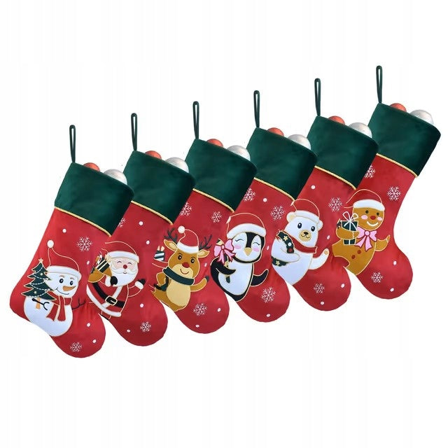 Santa shoes 6 pieces velour socks Santa Claus Christmas BO