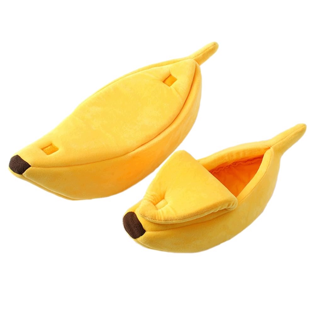Sarekung bed pet bed soft banana shape cats dogs Packaging status original