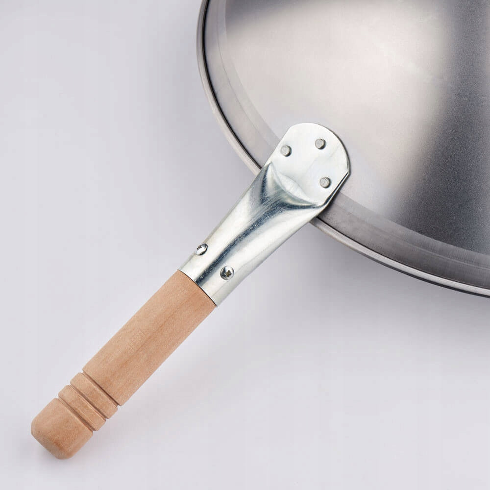 Satin steel WOK pan wooden handle diameter 40 cm STALGAST Packaging status original