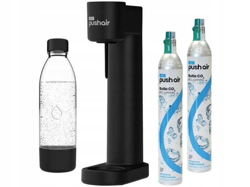 Saturator DAFI PushAir Black with two cartridges + bottle