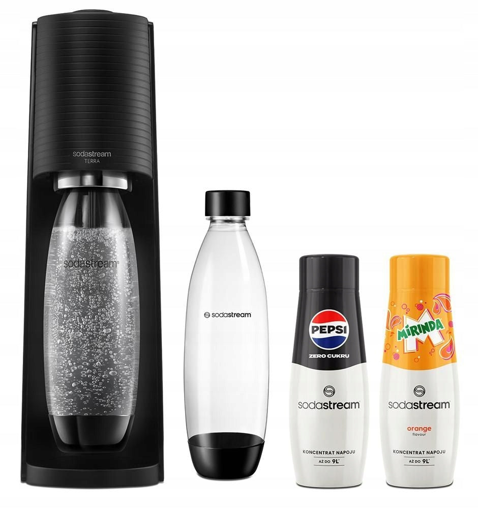 Saturator SodaStream Terra Black Set - 2 x Bottle - 2 x Syrup Manufacturer code 7290119791910