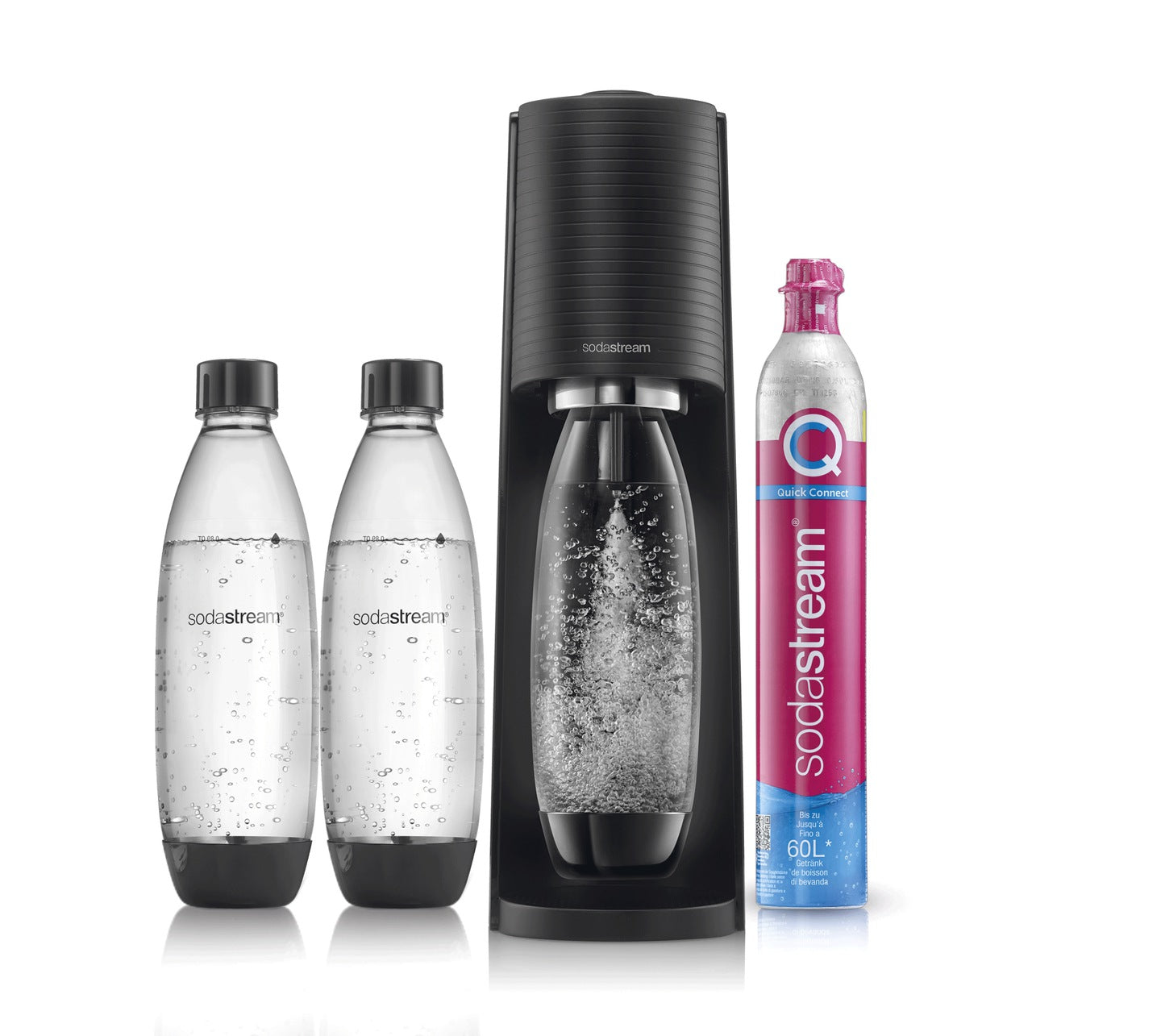 Saturator SodaStream Terra black + 2 bottles Fuse 1l + gas