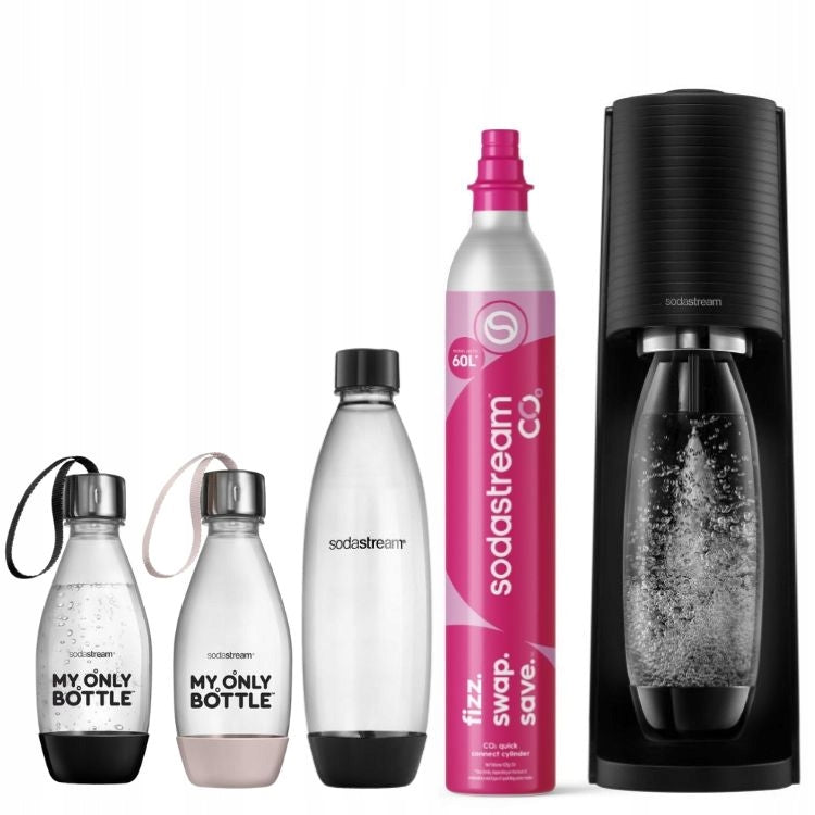 Saturator for gassing water SodaStream Terra black + 3 bottles, CO2 cartridge