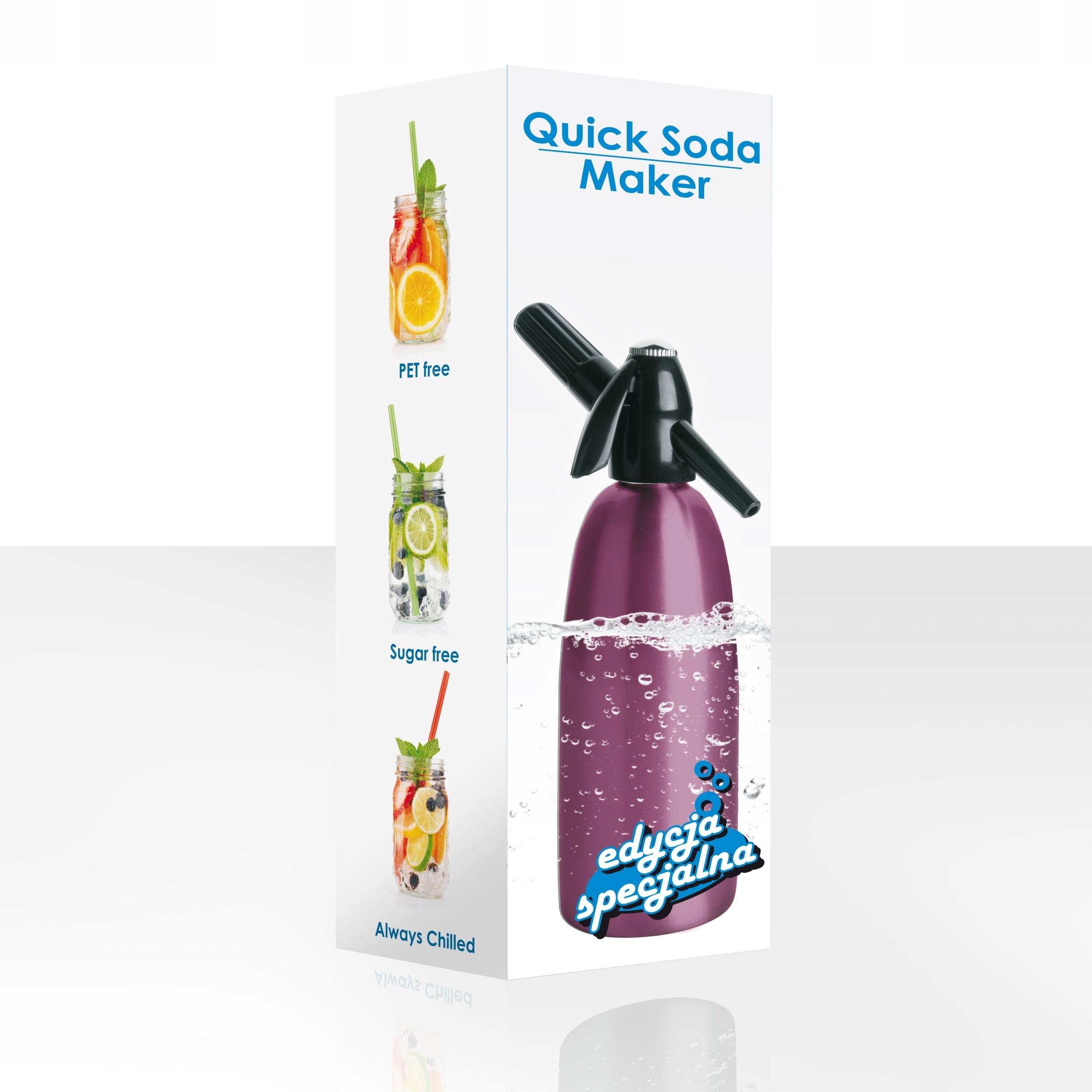 Saturator for sparkling water 1L QUICK SODA ART SA-01 H Home Siphon Violet Dominant color purple