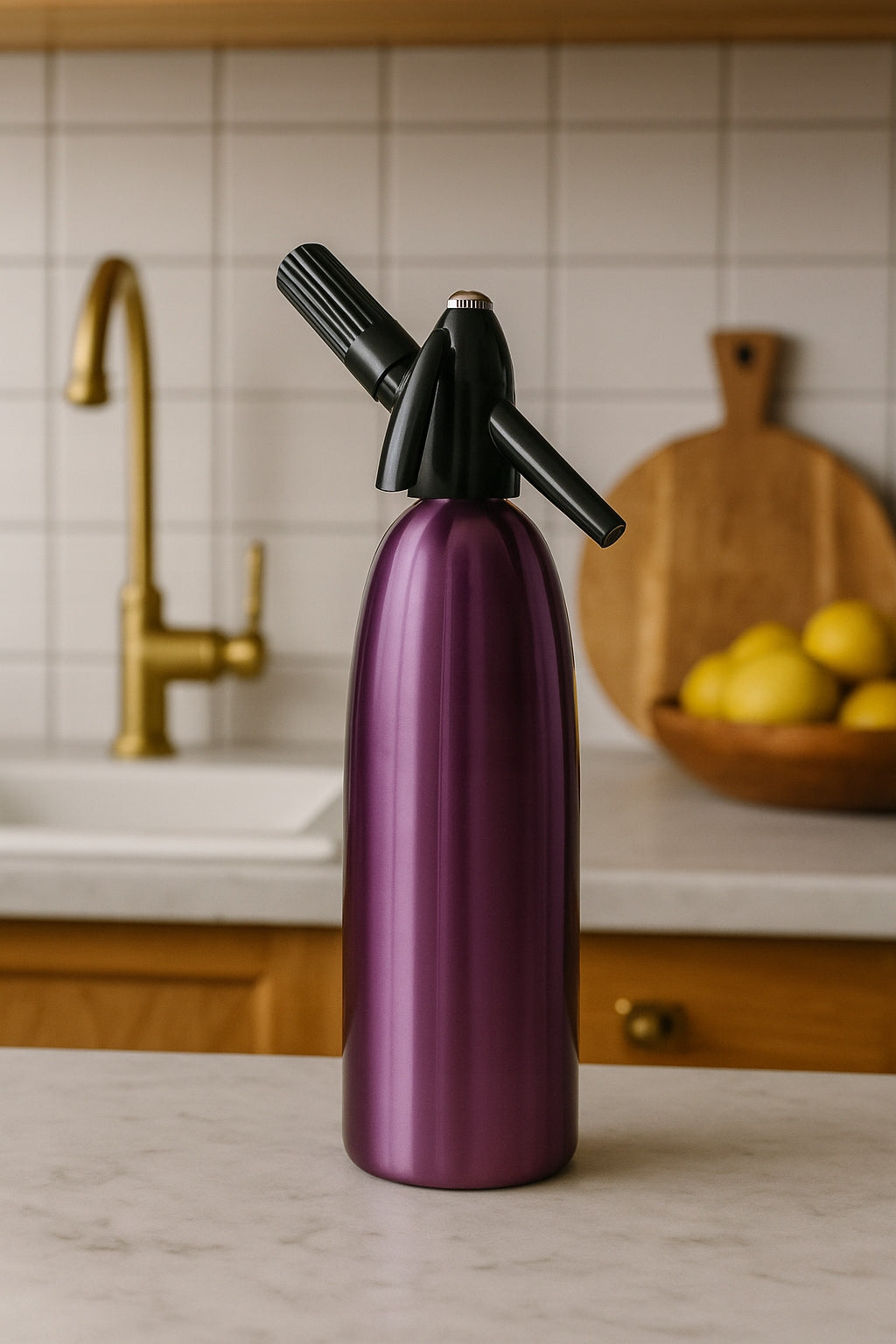 Saturator for sparkling water 1L QUICK SODA ART SA-01 H Home Siphon Violet Volume 1000 ml