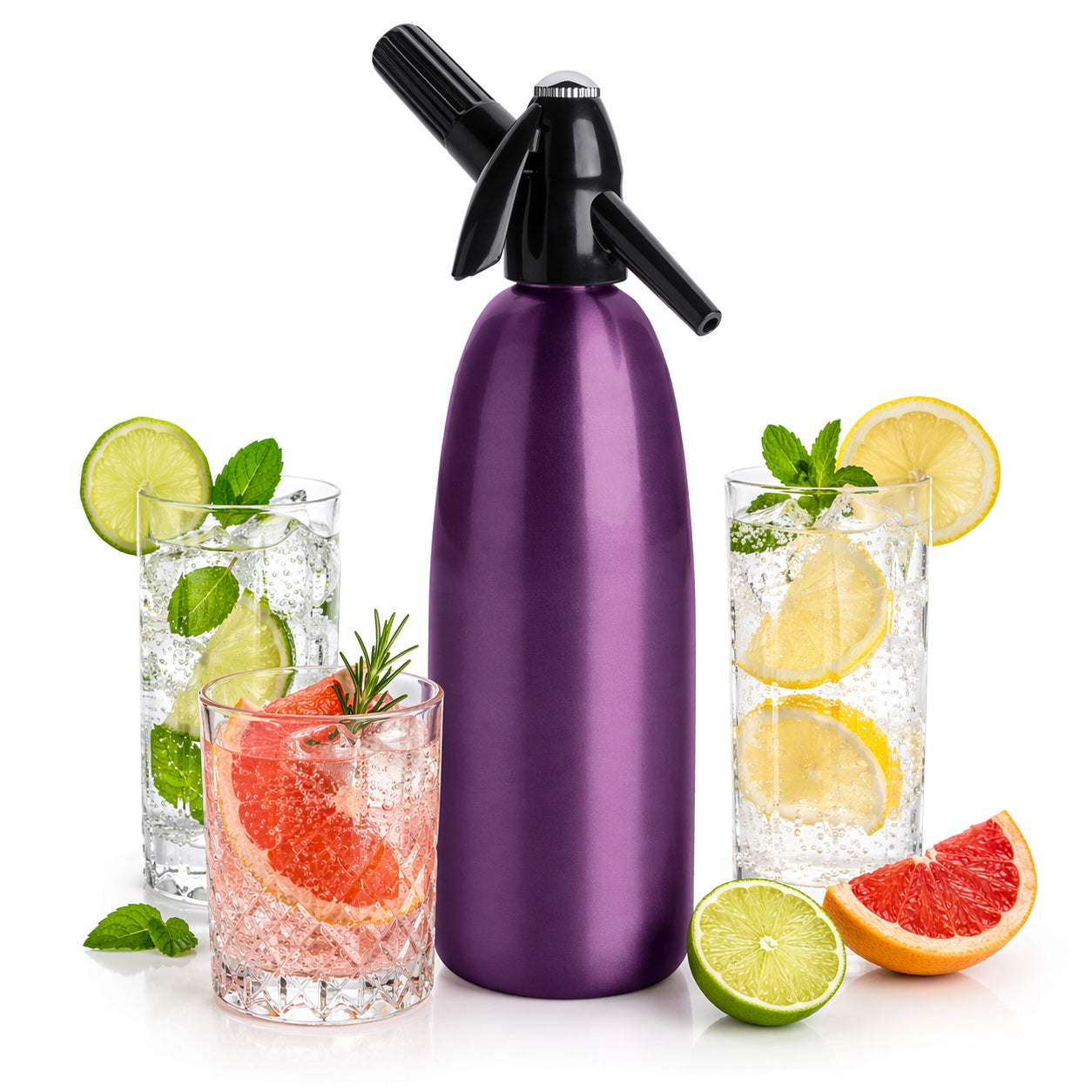 Saturator for sparkling water 1L QUICK SODA ART SA-01 H Home Siphon Violet