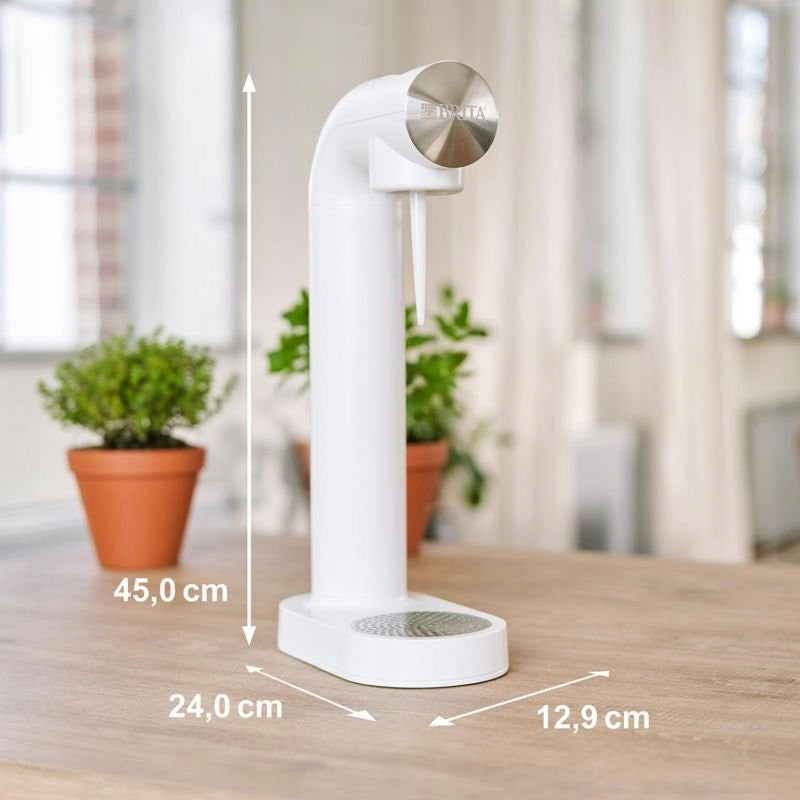 Saturator for sparkling water BRITA sodaONE white with CO2 cylinder and bottle Dominant color white