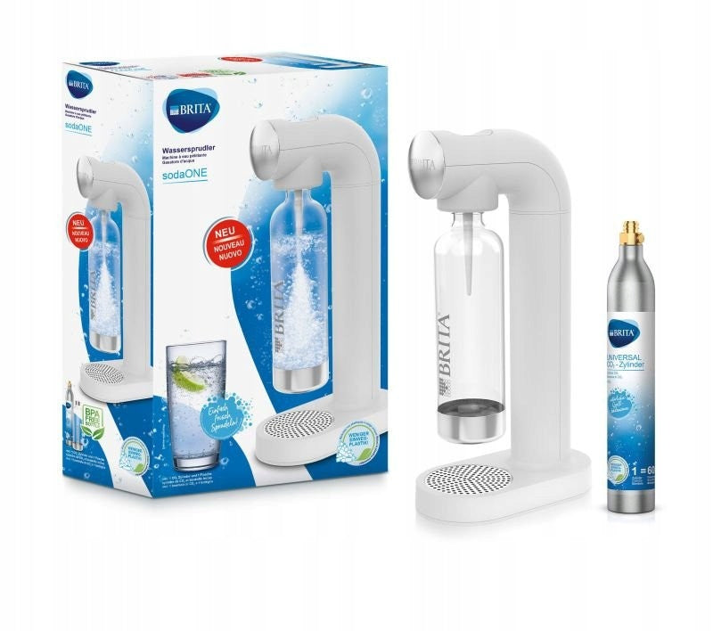 Saturator for sparkling water BRITA sodaONE white with CO2 cylinder and bottle Manufacturer code 4006387113179