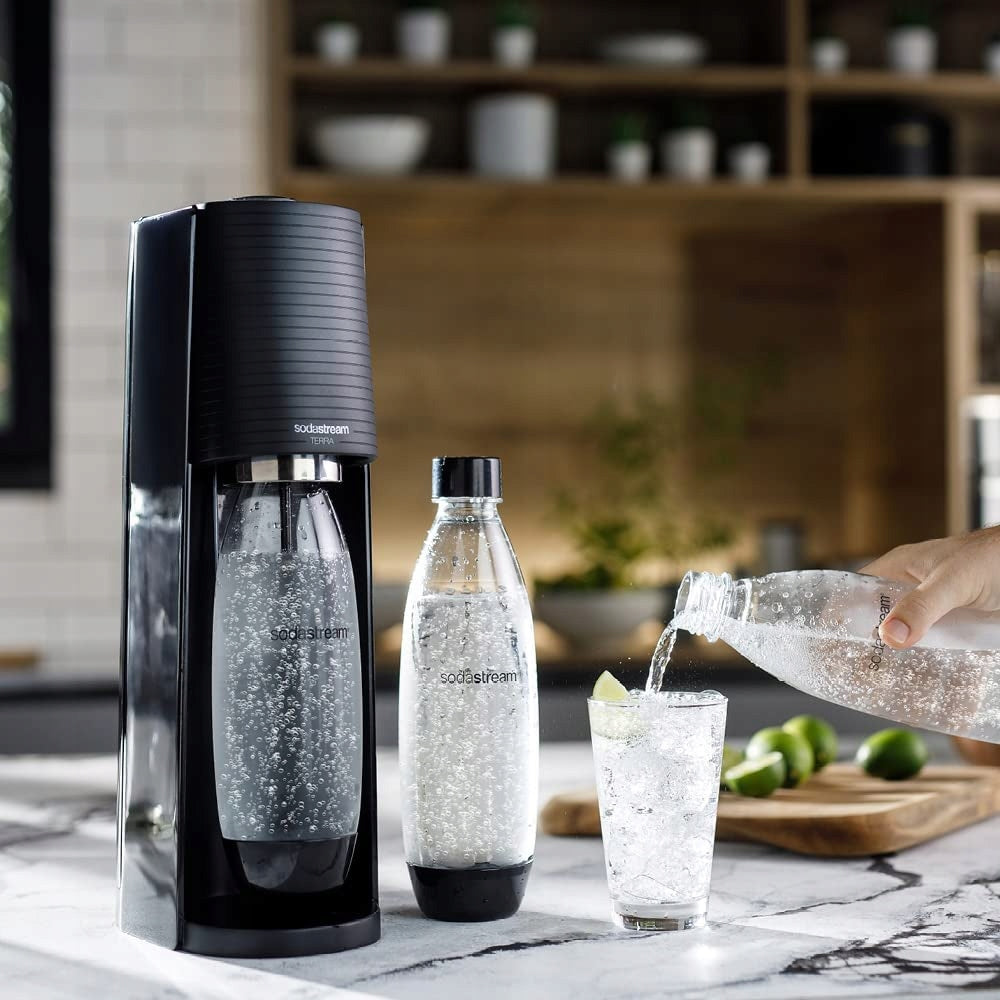 Saturator for sparkling water SodaStream Terra black + 3 bottles + gas EAN (GTIN) 7290113769021